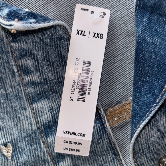 NWT VICTORIAS SECRET DENIM BY PINK SHACKET size XXL - Picture 9 of 9
